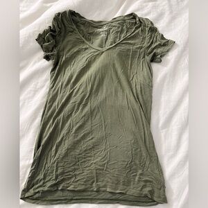 Olive Green American Eagle V-Neck Women's Top